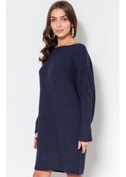 Oversizowy sweter damski granatowy SWE135 ze sklepu intimiti.pl w kategorii Swetry damskie - zdjęcie 187873511