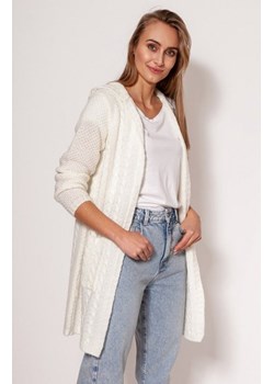 MKM PA019 kardigan z kapturem ecru ze sklepu intimiti.pl w kategorii Swetry damskie - zdjęcie 187873703