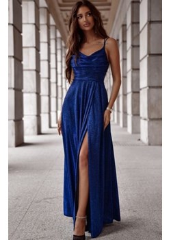 Duet Valeria maxi sukienka z wiązaniem połysk granatowa ze sklepu intimiti.pl w kategorii Sukienki - zdjęcie 187873963