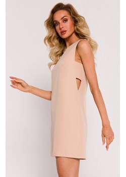 Moe sukienka bez rękawów z wycięciami na bokach beżowa M778 ze sklepu intimiti.pl w kategorii Sukienki - zdjęcie 187873982