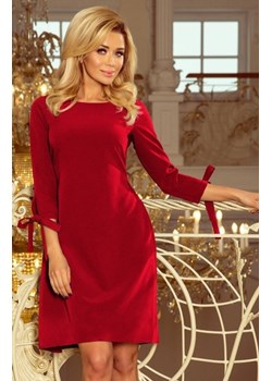 Numoco 195-3 ALICE sukienka z kokardkami bordowa ze sklepu intimiti.pl w kategorii Sukienki - zdjęcie 187874072