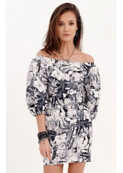 Dopasowana sukienka letnia z hiszpańskim dekoltem 0278/B05 ze sklepu intimiti.pl w kategorii Sukienki - zdjęcie 187874114