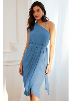 Makover sukienka na jedno ramię niebieska K160 ze sklepu intimiti.pl w kategorii Sukienki - zdjęcie 187874281
