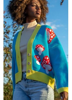Fobya kolorowy sweter w muchomory F1505 blue ze sklepu intimiti.pl w kategorii Swetry damskie - zdjęcie 187874512