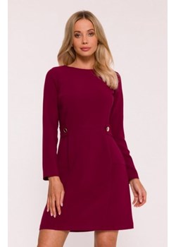 Stylove S419 sukienka z ozdobnymi guzikami w talii bordowa ze sklepu intimiti.pl w kategorii Sukienki - zdjęcie 187874910