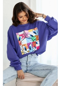 Oversizowa bluza damska Tweety Nowy fioletowa ze sklepu intimiti.pl w kategorii Bluzy damskie - zdjęcie 187874951
