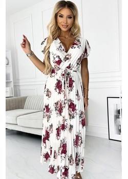 Numoco 434-8 LISA plisowana sukienka midi z dekoltem i falbankami ze sklepu intimiti.pl w kategorii Sukienki - zdjęcie 187874952