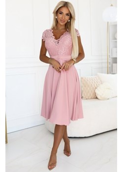 Numoco 381-6 LINDA szyfonowa lekka sukienka z koronkowym dekoltem ze sklepu intimiti.pl w kategorii Sukienki - zdjęcie 187875011