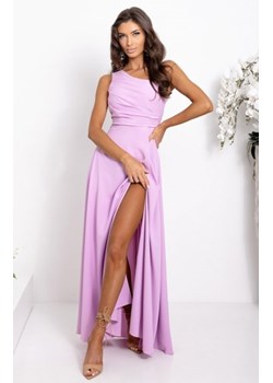 Duet Monako asymetryczna długa sukienka z wiązaniem lila ze sklepu intimiti.pl w kategorii Sukienki - zdjęcie 187875012