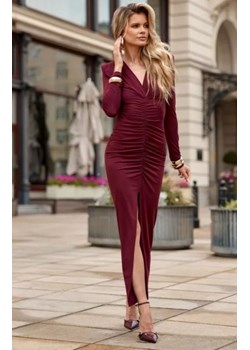 Eloria marszczona sukienka długa z rozcięciem wiskozowa ze sklepu intimiti.pl w kategorii Sukienki - zdjęcie 187875042