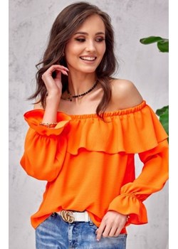 Modna bluzka hiszpanka orange 0116 ze sklepu intimiti.pl w kategorii Bluzki damskie - zdjęcie 187875051