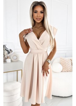 Numoco 348-7 SCARLETT rozkloszowana sukienka z dekoltem i paskiem ze sklepu intimiti.pl w kategorii Sukienki - zdjęcie 187875130