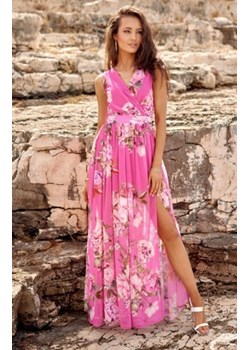 Elegancka długa sukienka w kwiaty 361/01D ze sklepu intimiti.pl w kategorii Sukienki - zdjęcie 187875244