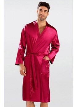 Dkaren Christian satynowy szlafrok męski bordowy ze sklepu intimiti.pl w kategorii Szlafroki męskie - zdjęcie 187875464