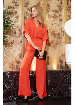 Stylove S395 kombinezon z dekoltem kopertowym koralowy ze sklepu intimiti.pl w kategorii Kombinezony damskie - zdjęcie 187875473