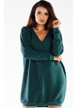 Dresowa zielona sukienka oversize M272 ze sklepu intimiti.pl w kategorii Sukienki - zdjęcie 187875621