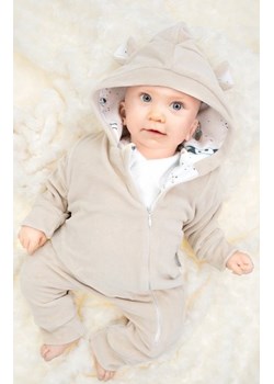 Welurowy beżowy pajacyk z uszkami ze sklepu intimiti.pl w kategorii Pajacyki - zdjęcie 187876272