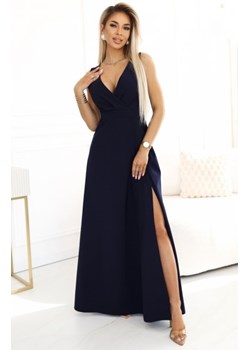 Numoco 634-1 MIRA elegancka sukienka maxi z kopertowym dekoltem i rozcięciem na nodze ze sklepu intimiti.pl w kategorii Sukienki - zdjęcie 187876300