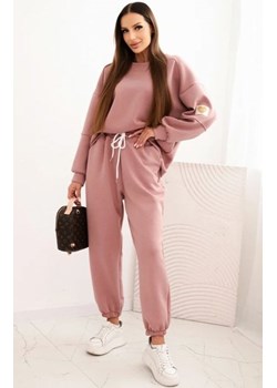 Komplet damski masełkowy z luźną bluzą i spodniami ciemny róż ze sklepu intimiti.pl w kategorii Dresy damskie - zdjęcie 187876472