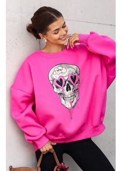 Oversizowa bluza damska czaszka różowa ze sklepu intimiti.pl w kategorii Bluzy damskie - zdjęcie 187876542