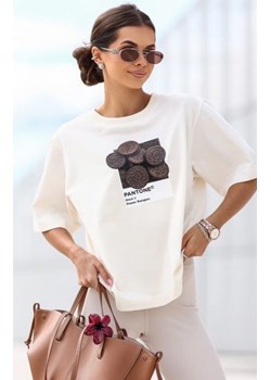 Oversizowy t-shirt Oreo śmietankowa ze sklepu intimiti.pl w kategorii Bluzki damskie - zdjęcie 187876593