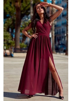 Bordowa sukienka maxi 0213 ze sklepu intimiti.pl w kategorii Sukienki - zdjęcie 187876731
