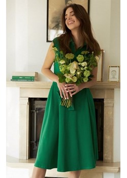 Bewear B261 rozkloszowana bawełniana sukienka zielona ze sklepu intimiti.pl w kategorii Sukienki - zdjęcie 187876754