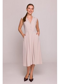 Stylove S409 sukienka z rozpinanym dekoltem beżowa ze sklepu intimiti.pl w kategorii Sukienki - zdjęcie 187876793