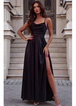 Duet Valeria maxi sukienka z wiązaniem połysk czarna ze sklepu intimiti.pl w kategorii Sukienki - zdjęcie 187877044