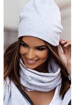 Bawełniany komplet czapka i komin szary ze sklepu intimiti.pl w kategorii Komplety czapka i szalik damskie - zdjęcie 187877162