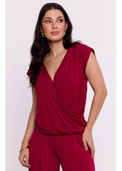 Bewear B288 bluzka wiskozowa na zakładkę bordowa ze sklepu intimiti.pl w kategorii Bluzki damskie - zdjęcie 187877224