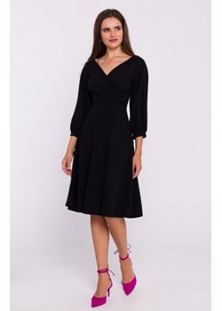 Stylove S383 sukienka rozkloszowana z wiązanymi rękawami czarna ze sklepu intimiti.pl w kategorii Sukienki - zdjęcie 187877434