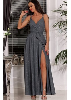 Długa grafitowa brokatowa sukienka Paris ze sklepu intimiti.pl w kategorii Sukienki - zdjęcie 187877524