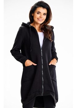 Długa bawełniana bluza z kapturem M334 ze sklepu intimiti.pl w kategorii Bluzy damskie - zdjęcie 187877792