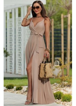 Elizabeth Paris długa gładka sukienka beżowa ze sklepu intimiti.pl w kategorii Sukienki - zdjęcie 187877890