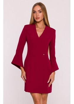 Moe sukienka z szerokimi mankietami bordowa M876 ze sklepu intimiti.pl w kategorii Sukienki - zdjęcie 187878100