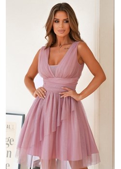 Rozkloszowana tiulowa sukienka z brokatem 270-20 ze sklepu intimiti.pl w kategorii Sukienki - zdjęcie 187878121