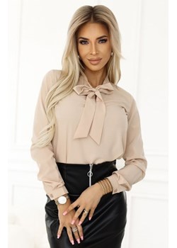 Numoco 140-25 biznesowa bluzka z długim rękawkiem i wiązaniem z przodu ze sklepu intimiti.pl w kategorii Bluzki damskie - zdjęcie 187878161