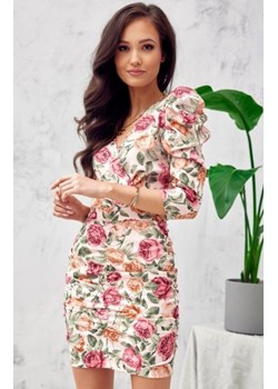 Ołówkowa sukienka z bufkami 0356/F71 ze sklepu intimiti.pl w kategorii Sukienki - zdjęcie 187878223