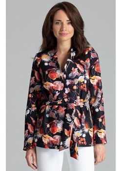 Wiązany żakiet damski w kwiaty L061 ze sklepu intimiti.pl w kategorii Marynarki damskie - zdjęcie 187878404