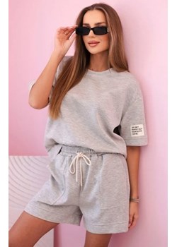 Dresowy komplet damski masełko z szortami szary ze sklepu intimiti.pl w kategorii Dresy damskie - zdjęcie 187878420