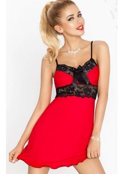 Dkaren Ines koszulka czerwono-czarna ze sklepu intimiti.pl w kategorii Koszule nocne - zdjęcie 187878553