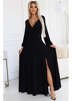 Numoco 572-2 NELA połyskująca długa suknia z dekoltem i długim rękawkiem ze sklepu intimiti.pl w kategorii Sukienki - zdjęcie 187878592