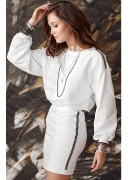Sportowy komplet bluza i spódnica biała 0004 ze sklepu intimiti.pl w kategorii Sukienki - zdjęcie 187878663