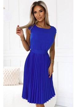 Numoco 311-16 LILA plisowana sukienka z krótkim rękawkiem i paskiem ze sklepu intimiti.pl w kategorii Sukienki - zdjęcie 187878673