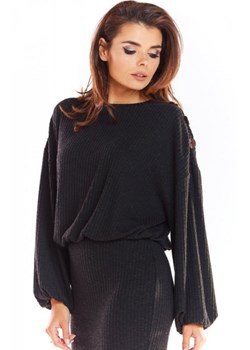 Sweter z kimonowymi rękawami czarny A318 ze sklepu intimiti.pl w kategorii Swetry damskie - zdjęcie 187878894