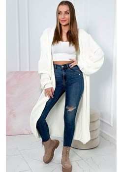 Sweter długi kardigan ecru ze sklepu intimiti.pl w kategorii Swetry damskie - zdjęcie 187878952