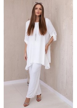 Komplet spodnie i bluzka z wisiorkiem ecru ze sklepu intimiti.pl w kategorii Komplety i garnitury damskie - zdjęcie 187879341