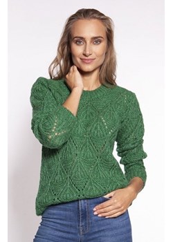 MKM SWE266 ażurowy sweterek damski zielony ze sklepu intimiti.pl w kategorii Swetry damskie - zdjęcie 187879392