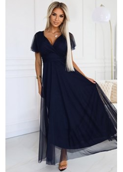Numoco 562-1 NASTIA długa sukienka z dekoltem i krótkim rękawkiem ze sklepu intimiti.pl w kategorii Sukienki - zdjęcie 187879423